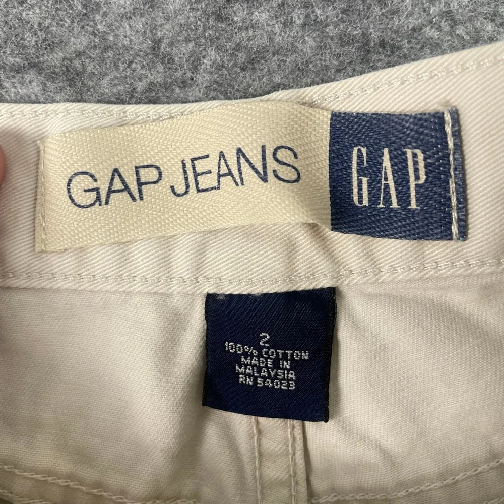 Gap Vintage Chino Shorts Women Size 2 Stone Khaki 100% Cotton 1969 90s Y2K